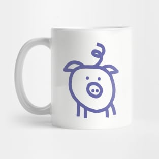 Very Peri Periwinkle Blue Line Animals Cute Pig Color of the Year 2022 Mug